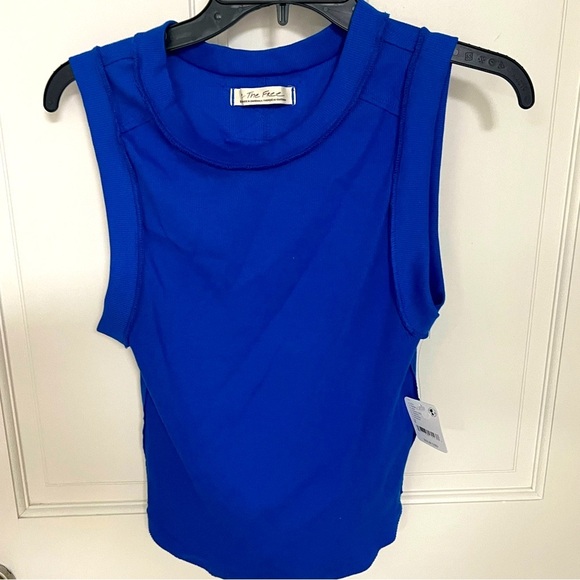 Free People Women's We the Free Kate T shirt size small cobalt blue - Picture 1 of 4